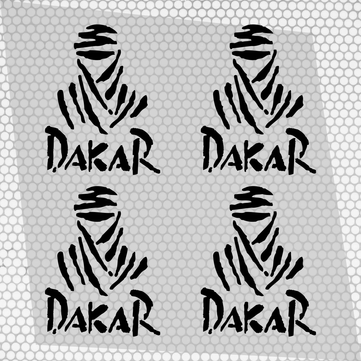 4 Pcs High Quality Dakar Sticker Sponsor Vinyl Decal Badge Tuning Car Bike Racing Sport Set Graphics | Sides Roof Rear Sticker for any Vehicle | Sport vinyl decal graphics adhesives