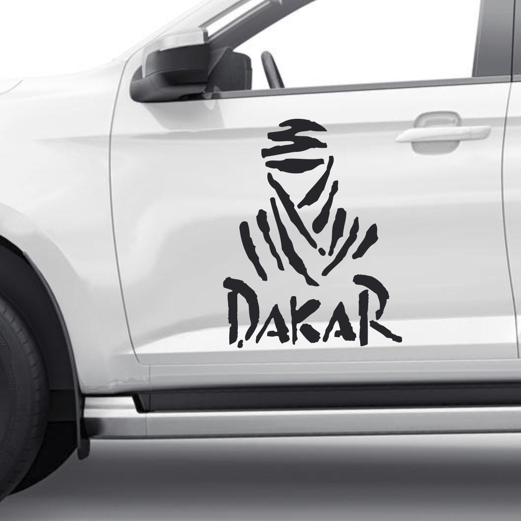 4 Pcs High Quality Dakar Sticker Sponsor Vinyl Decal Badge Tuning Car Bike Racing Sport Set Graphics | Sides Roof Rear Sticker for any Vehicle | Sport vinyl decal graphics adhesives