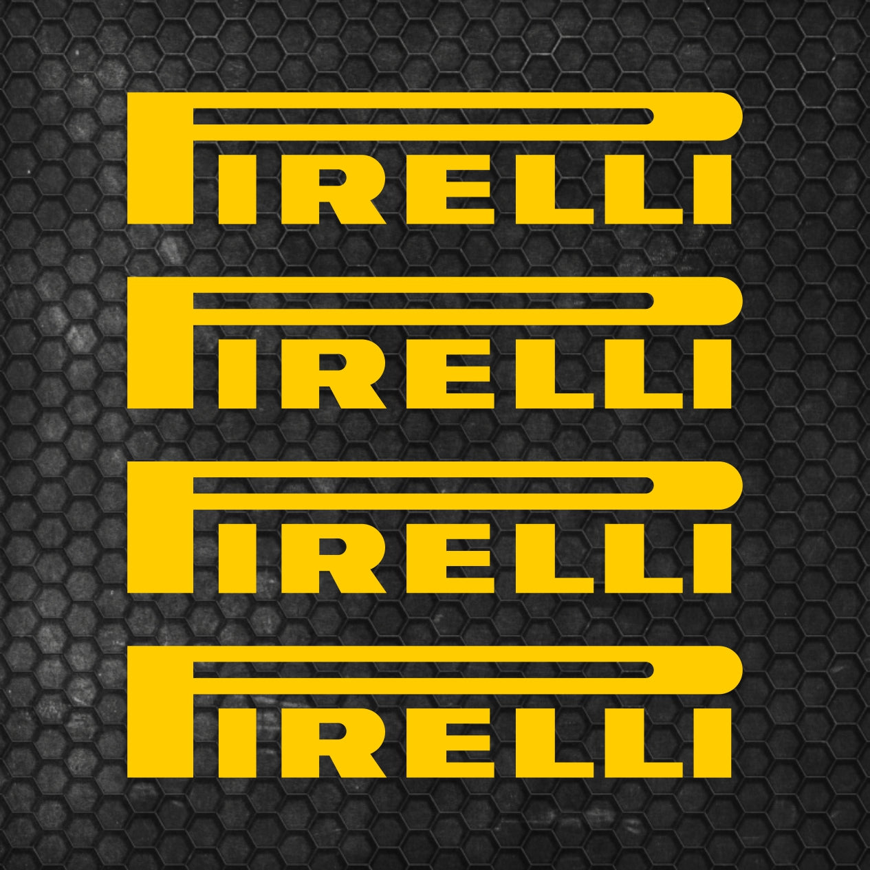Set 4 HQ Pirelli Tyre Sponsor Vinyl Racing Motorsport Emblem Sticker Decals | Motorcycle Car Vehicle Emblem Decor Kit Racing wrap Adhesives Pirelli Cut vinyl Logo