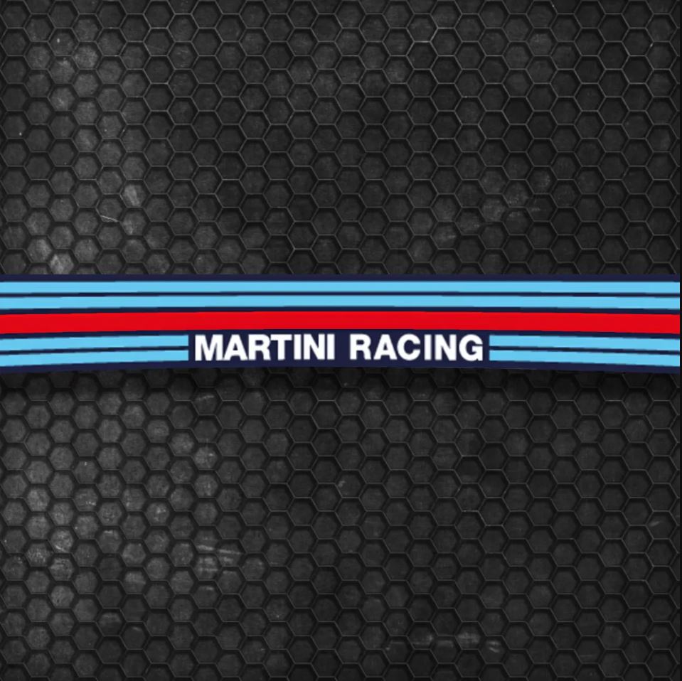 Decalques de faixa de sol para carro de corrida Martini para para-brisa. Gráficos de decalque de listras de vinil espelhado para carro e caminhão