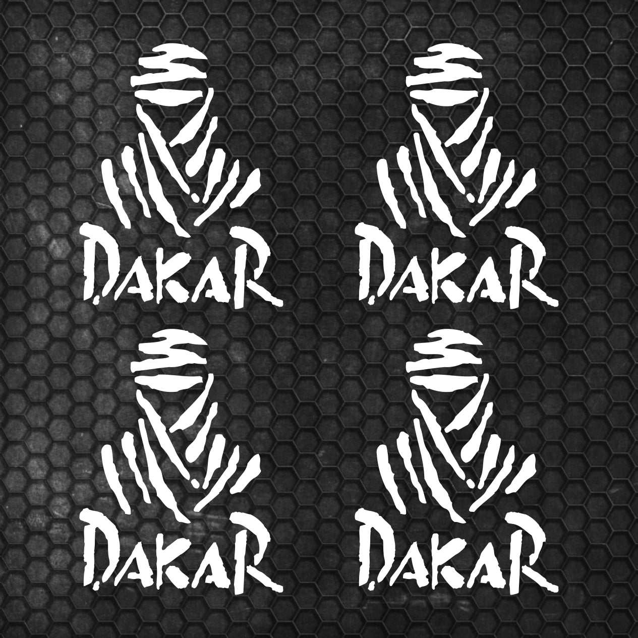 4 Pcs High Quality Dakar Sticker Sponsor Vinyl Decal Badge Tuning Car Bike Racing Sport Set Graphics | Sides Roof Rear Sticker for any Vehicle | Sport vinyl decal graphics adhesives