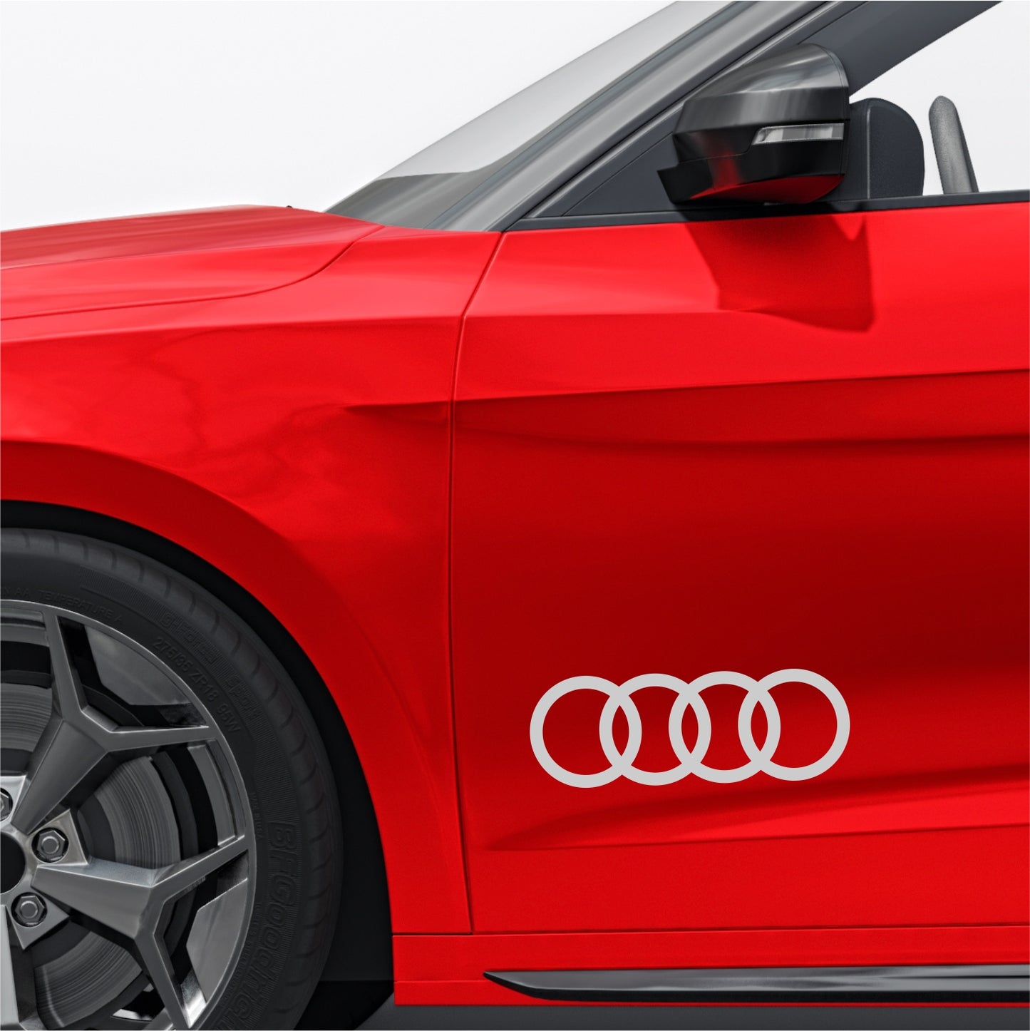 Set 2 Pcs Audi Emblem Graphic Decal Sticker | Premium kit 2 Audi Car Logos Motorsport Decals