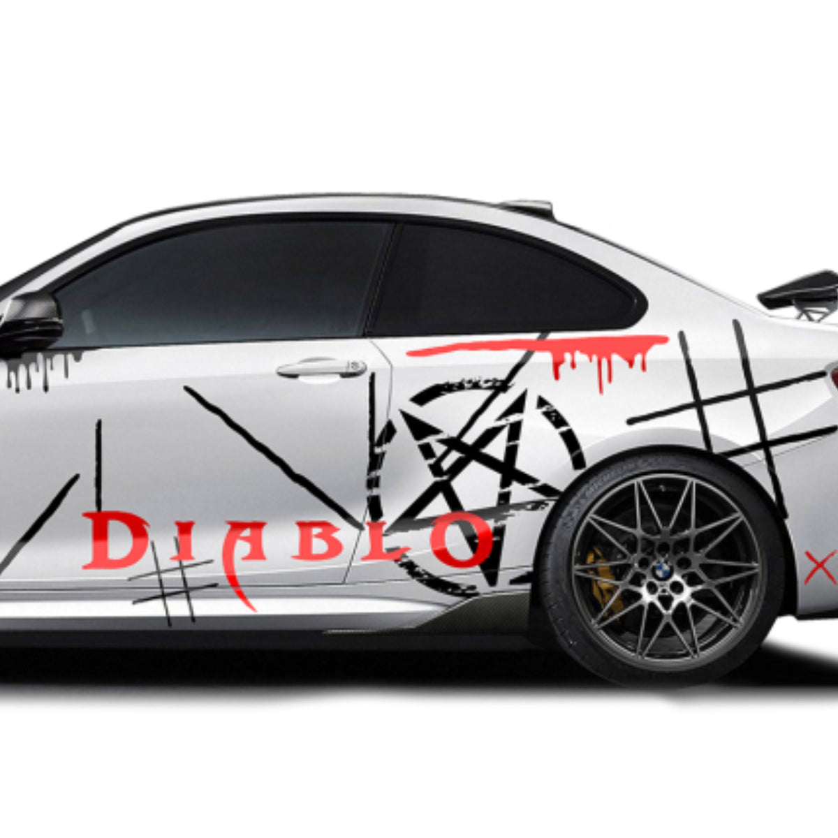 Set 2 Pcs JDM Decals The Diablo Theme Car Sticker