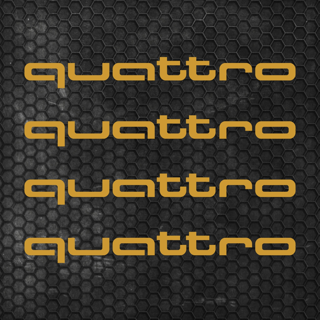 Set 4 Pcs Audi Quattro Emblem Decal Both Sides, Front and Rear Stickers | Premium kit 2 Logos Quattro Graphics Emblems for Car, SUV, Wall, etc.