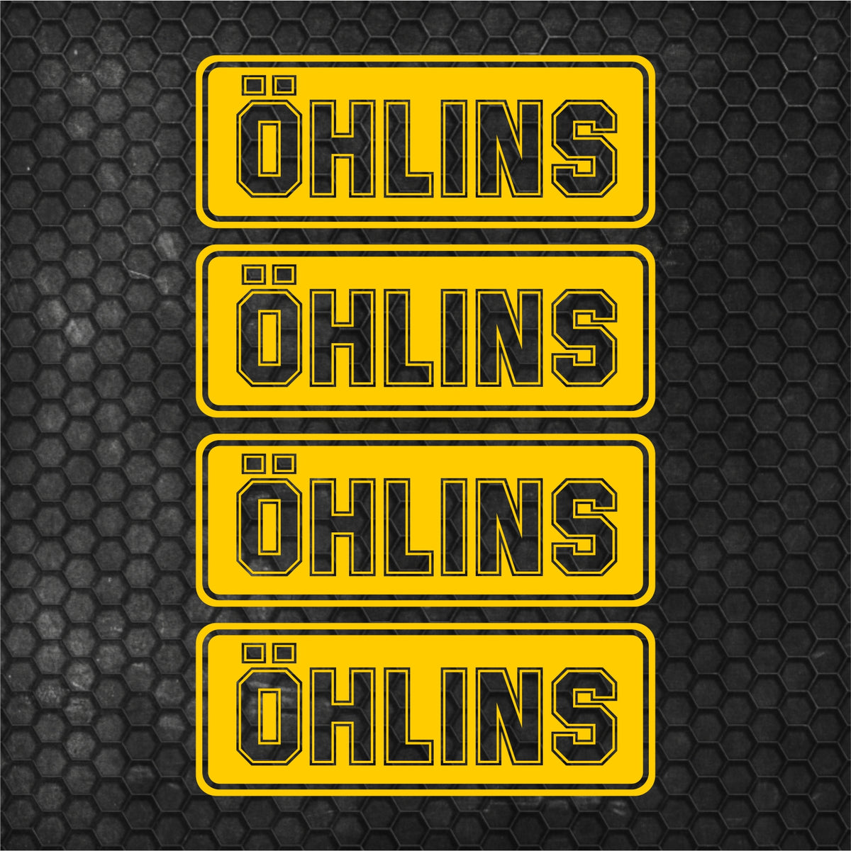 Set 4 Pcs Öhlins Emblem Graphics Cut Stickers Sponsor Decals