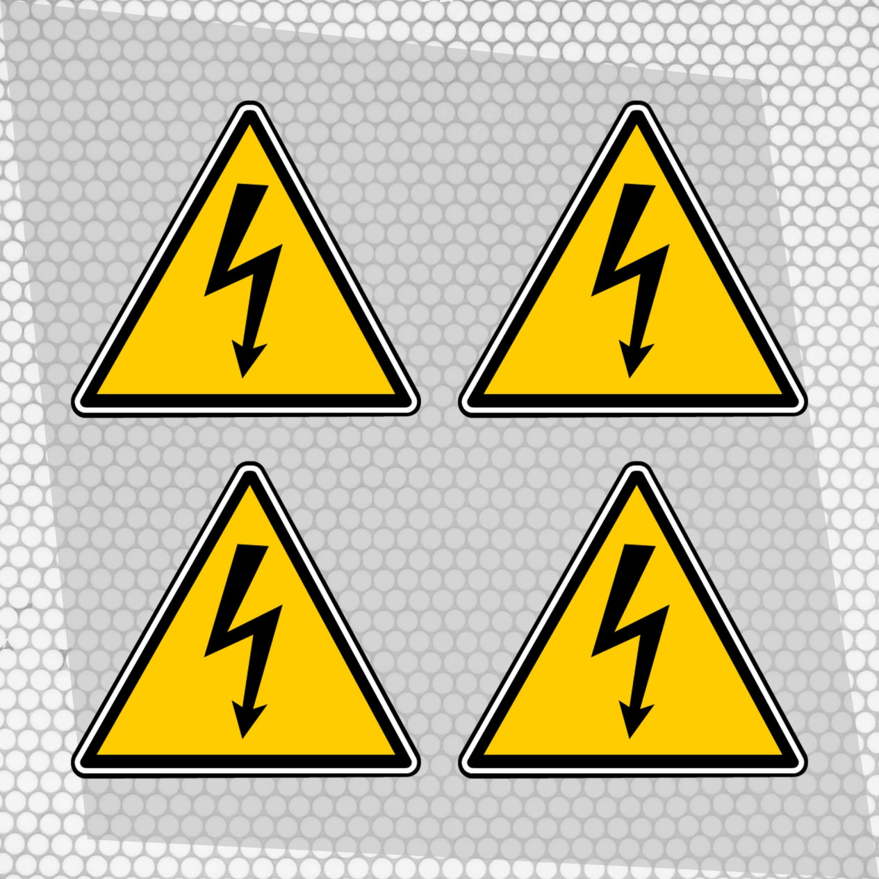 Set 4 Warning Electric Danger Sign HQ Printed Vinyl Graphic Decals Sticker | Warning Sign Stickers Electric Labels Small Electricity Safety