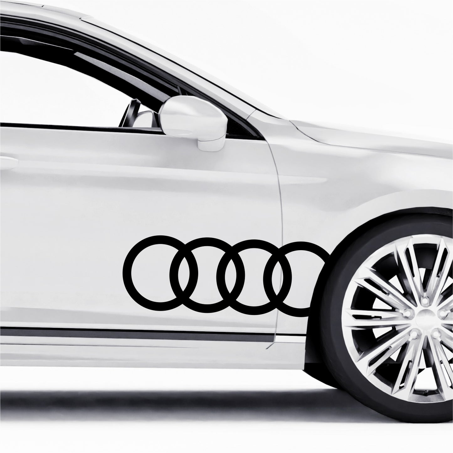 Set 2 Pcs Audi Emblem Graphic Decal Sticker | Premium kit 2 Audi Car Logos Motorsport Decals
