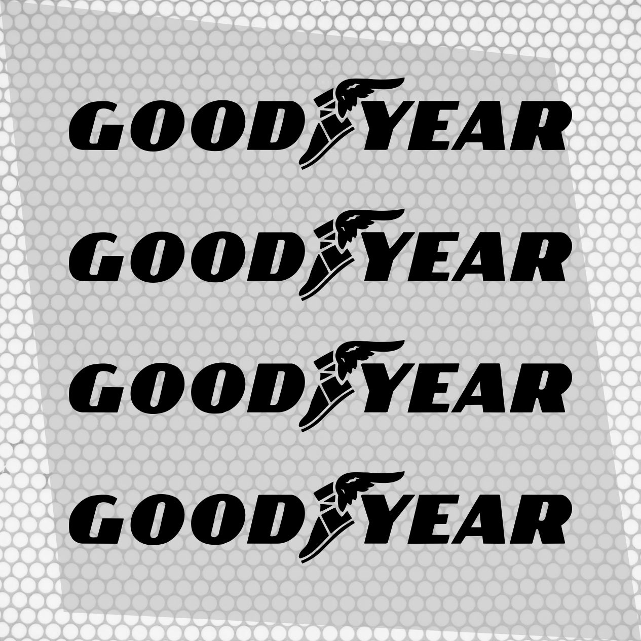 Set 4 HQ Goodyear Tyre Sponsor Vinyl Racing Motorsport Emblem Sticker Decals | Motorcycle Car Vehicle Emblem Decor Kit Racing wrap Adhesives Goodyear Cut vinyl Logo