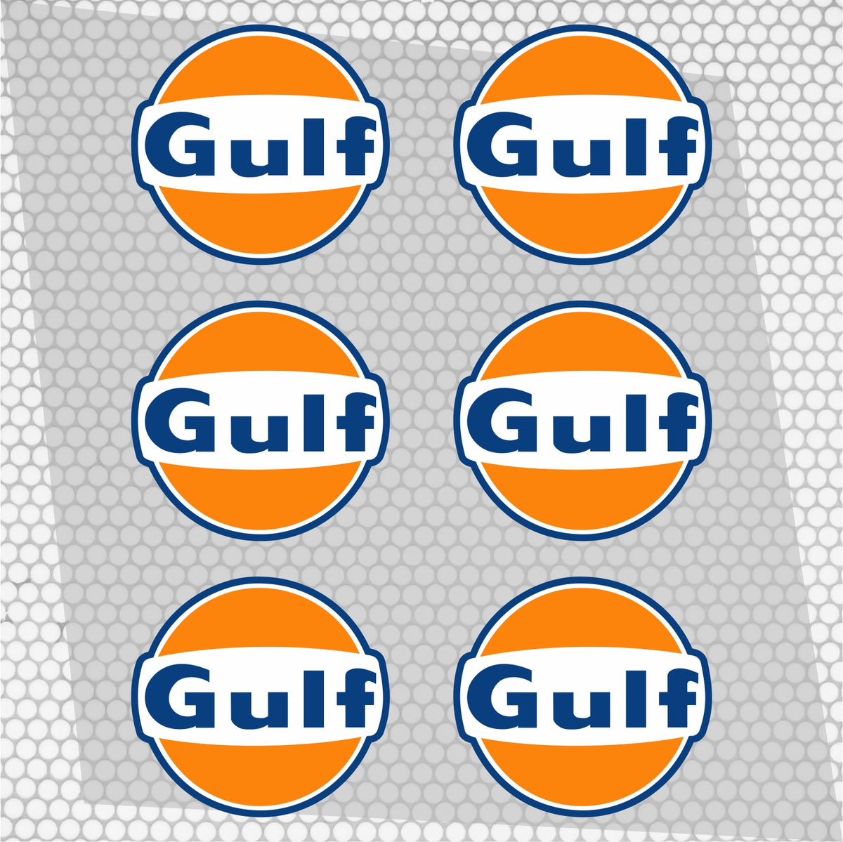 Set 6 Pcs Gulf Oil Logo Sponsor Racing Graphic
