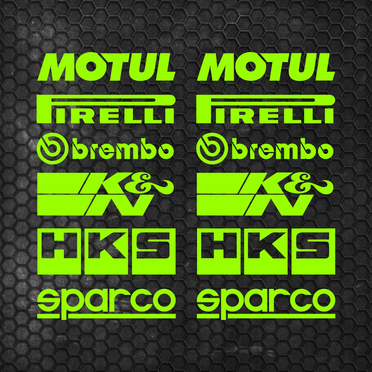 Set Both Sides Cut Emblem Graphics Sponsor Stickers Racing Brand Decal