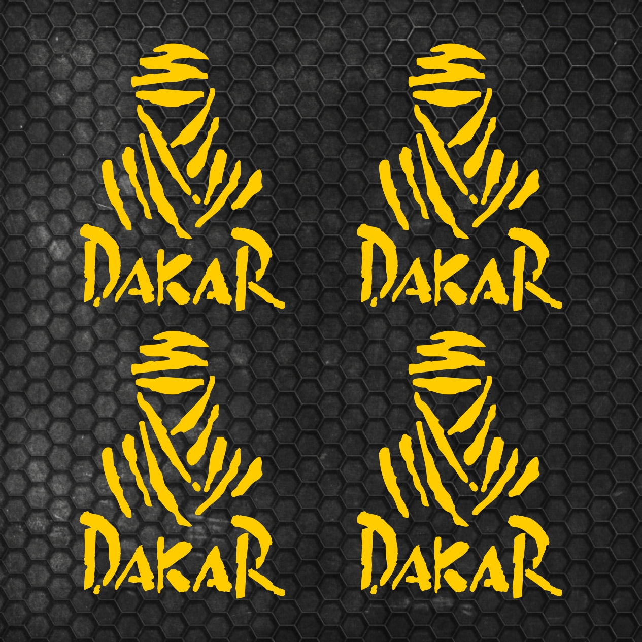 4 Pcs High Quality Dakar Sticker Sponsor Vinyl Decal Badge Tuning Car Bike Racing Sport Set Graphics | Sides Roof Rear Sticker for any Vehicle | Sport vinyl decal graphics adhesives