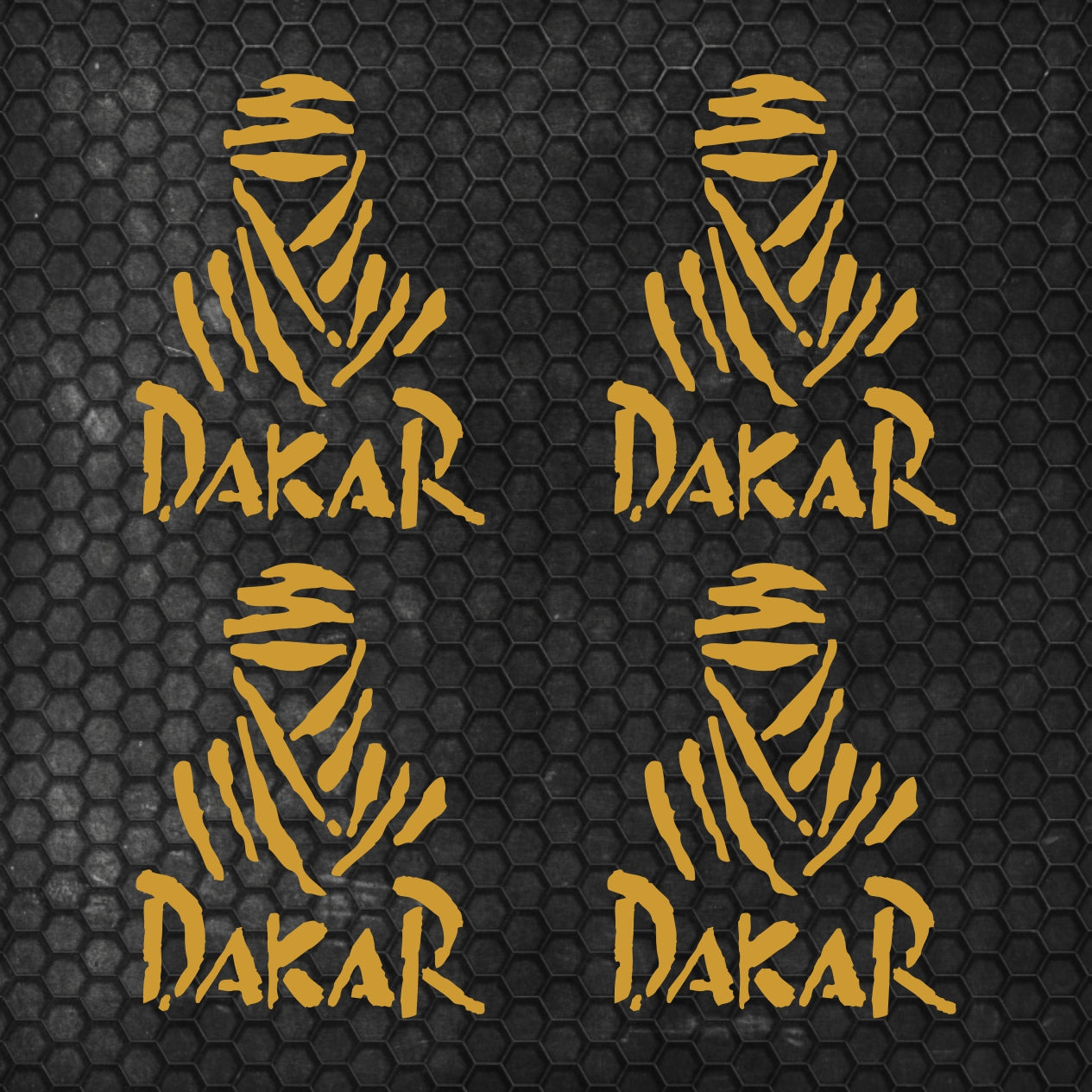 4 Pcs High Quality Dakar Sticker Sponsor Vinyl Decal Badge Tuning Car Bike Racing Sport Set Graphics | Sides Roof Rear Sticker for any Vehicle | Sport vinyl decal graphics adhesives