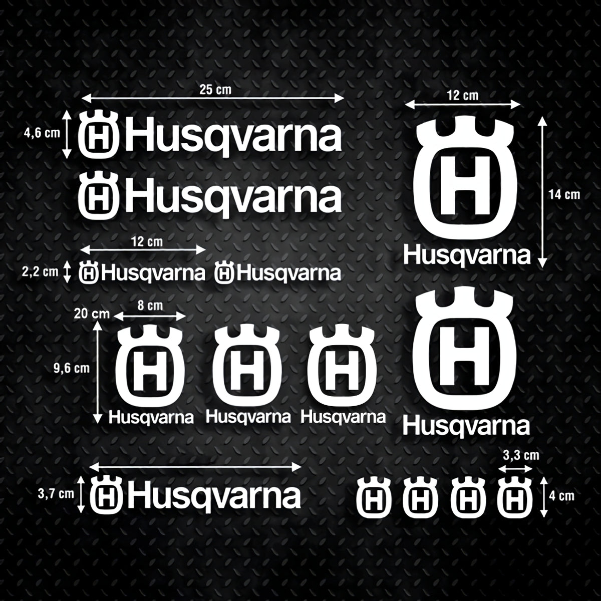Set 14 Vinyl Racing Motorbike Husqvarna Emblem Sticker Decals