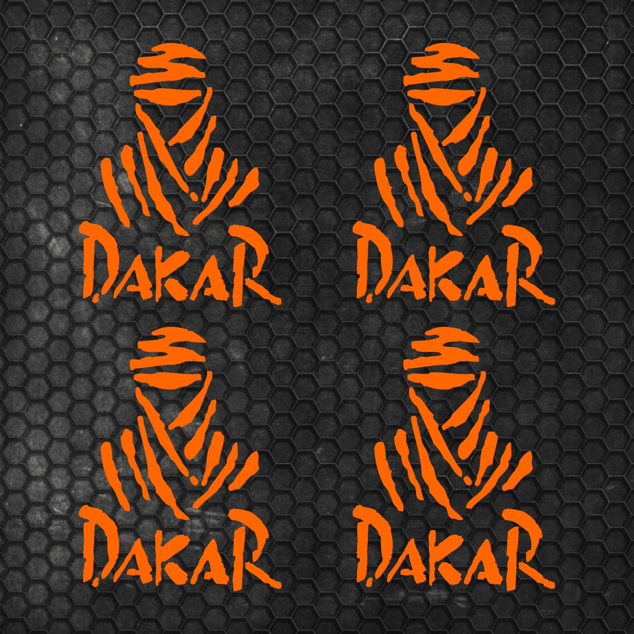 4 Pcs High Quality Dakar Sticker Sponsor Vinyl Decal Badge Tuning Car Bike Racing Sport Set Graphics | Sides Roof Rear Sticker for any Vehicle | Sport vinyl decal graphics adhesives
