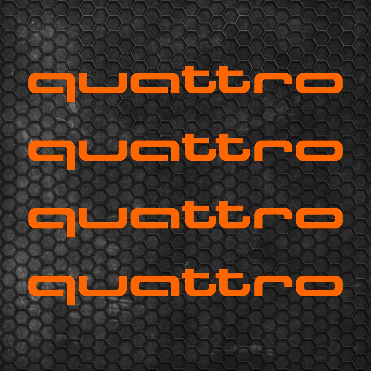 Set 4 Pcs Audi Quattro Emblem Decal Both Sides, Front and Rear Stickers | Premium kit 2 Logos Quattro Graphics Emblems for Car, SUV, Wall, etc.