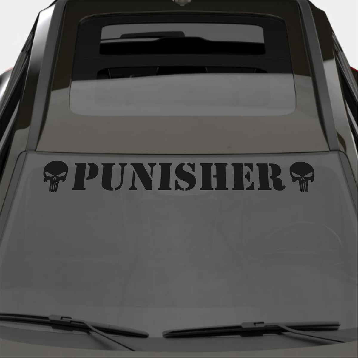 Windshield Punisher Front Car Window Sunstrip with Skulls Stickers