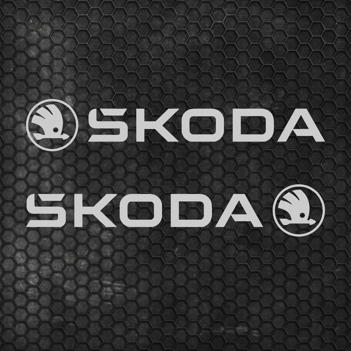Set 2 Pcs Skoda Logo Decal Sticker Sport Racing Stripes Emblem Graphic