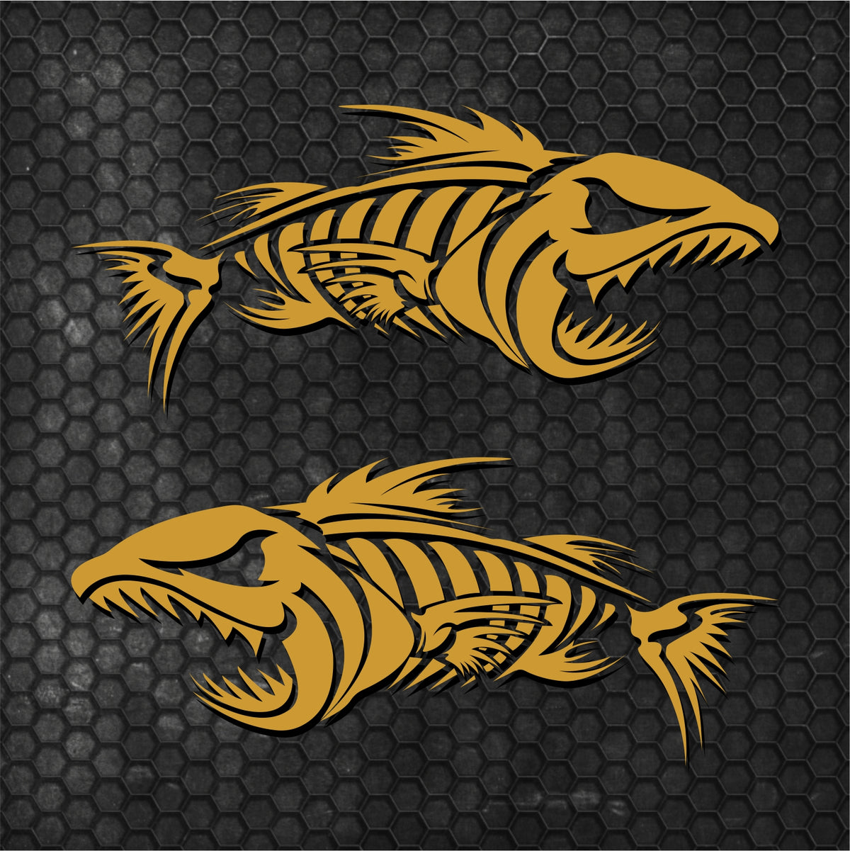 Set 2 Pcs Large Fish Bone Stickers Boat Body Decal Cruise