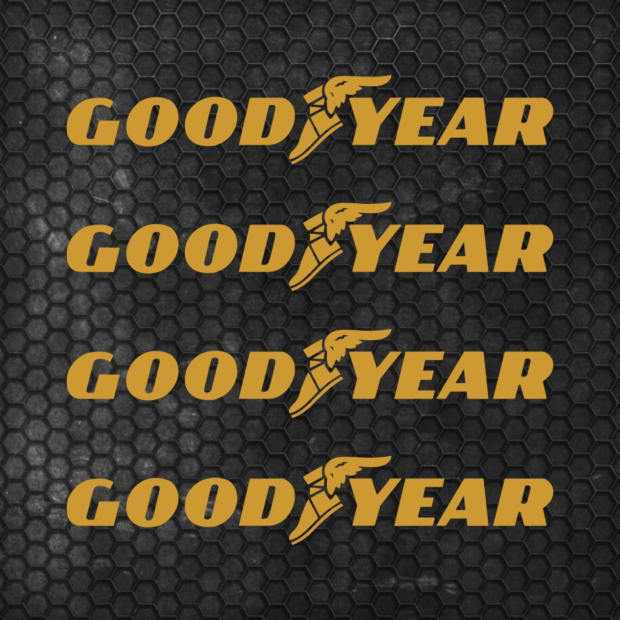 Set 4 HQ Goodyear Tyre Sponsor Vinyl Racing Motorsport Emblem Sticker Decals | Motorcycle Car Vehicle Emblem Decor Kit Racing wrap Adhesives Goodyear Cut vinyl Logo
