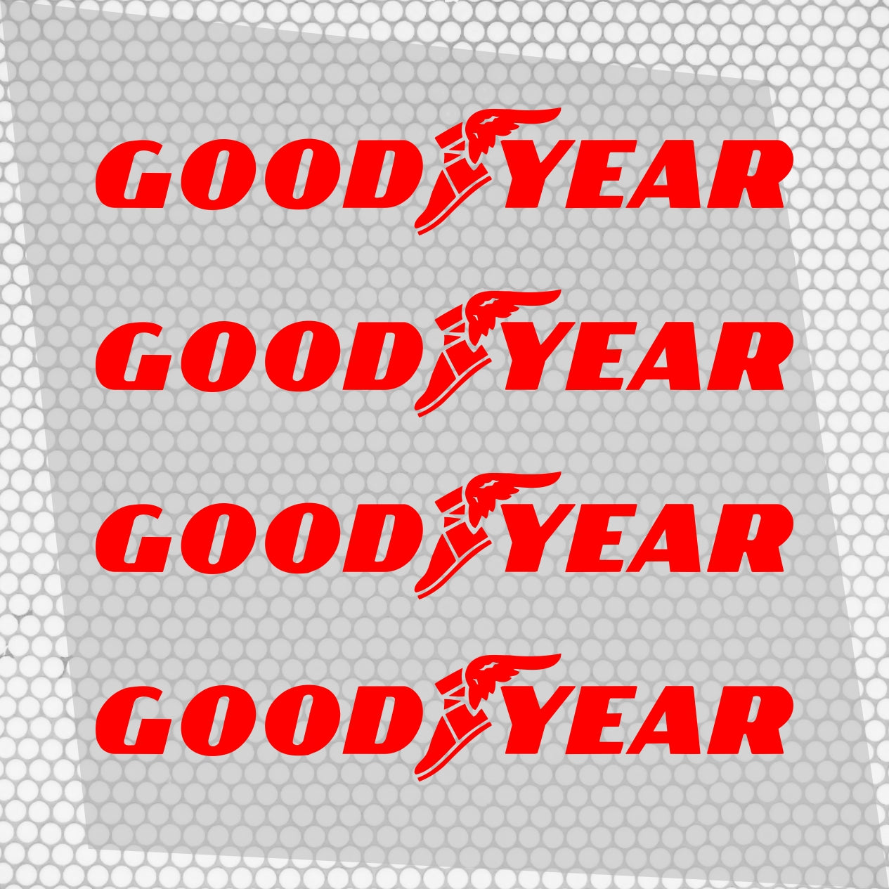 Set 4 HQ Goodyear Tyre Sponsor Vinyl Racing Motorsport Emblem Sticker Decals | Motorcycle Car Vehicle Emblem Decor Kit Racing wrap Adhesives Goodyear Cut vinyl Logo