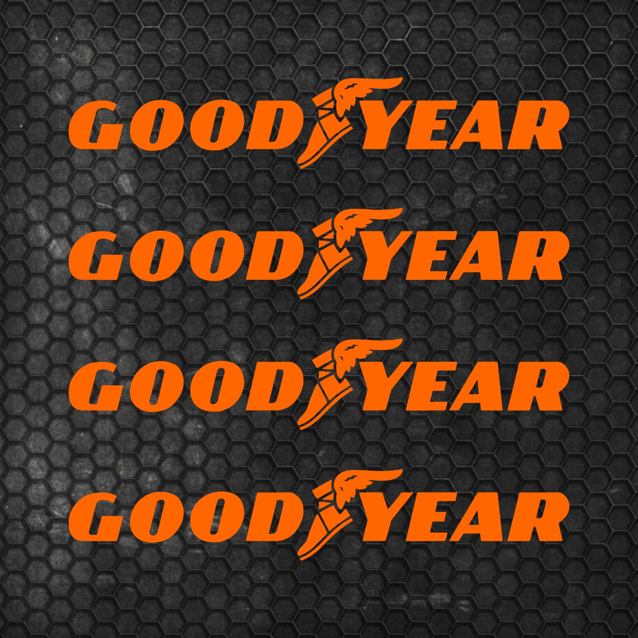 Set 4 HQ Goodyear Tyre Sponsor Vinyl Racing Motorsport Emblem Sticker Decals | Motorcycle Car Vehicle Emblem Decor Kit Racing wrap Adhesives Goodyear Cut vinyl Logo