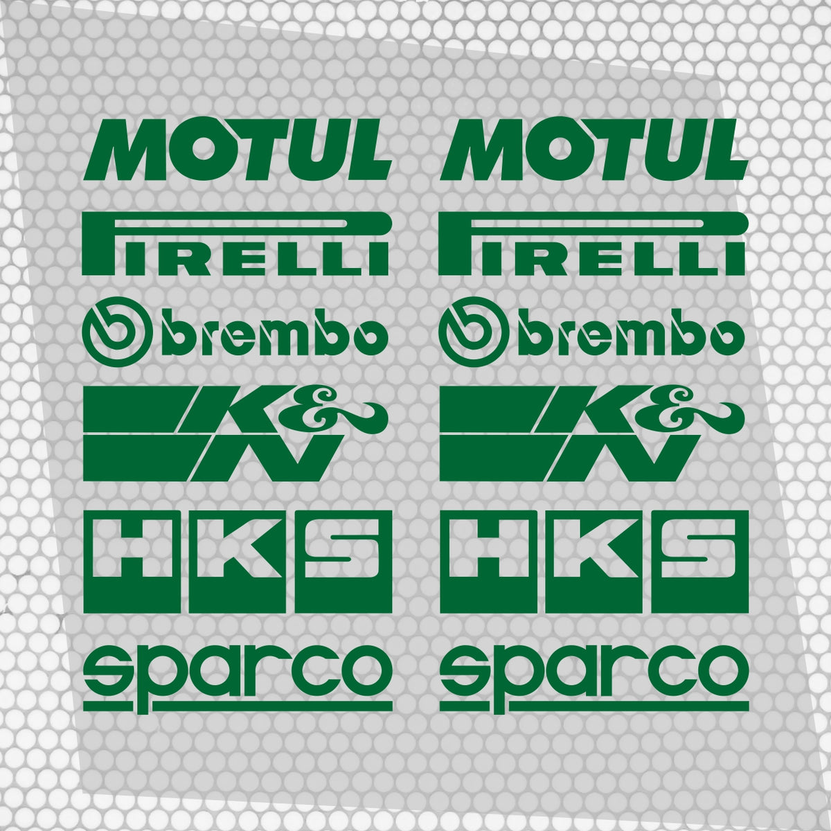 Set Both Sides Cut Emblem Graphics Sponsor Stickers Racing Brand Decal