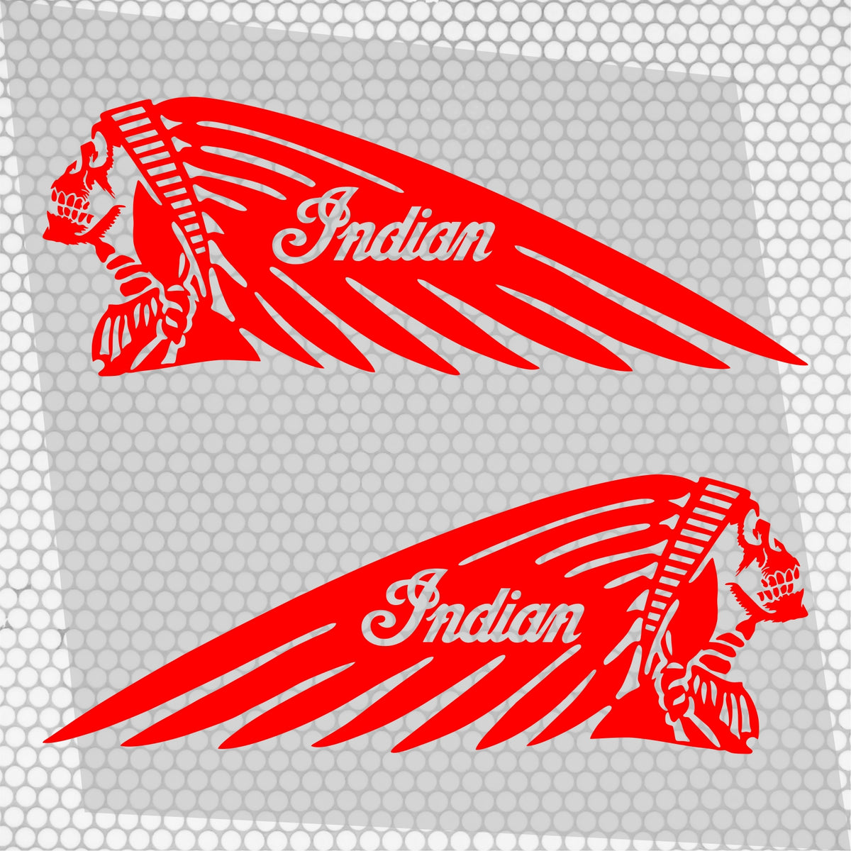 Set 2 Pcs Emblem Vehicle Motorcycle Stickers Indian Skull