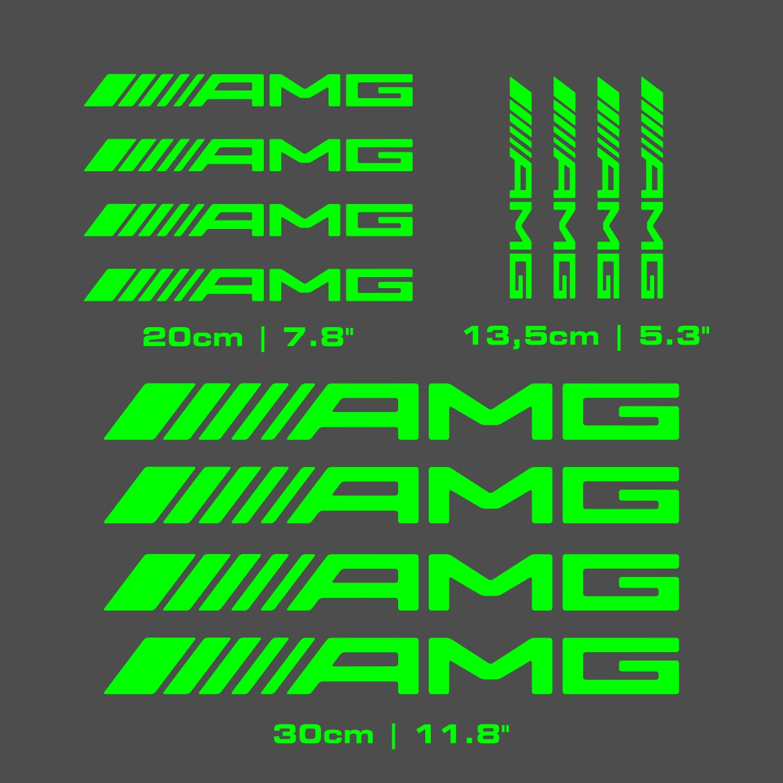 Set 12 Pcs AMG Sticker Decals | Mercedes Benz AMG Decal Racing Sport Sticker Emblem Logo Decor
