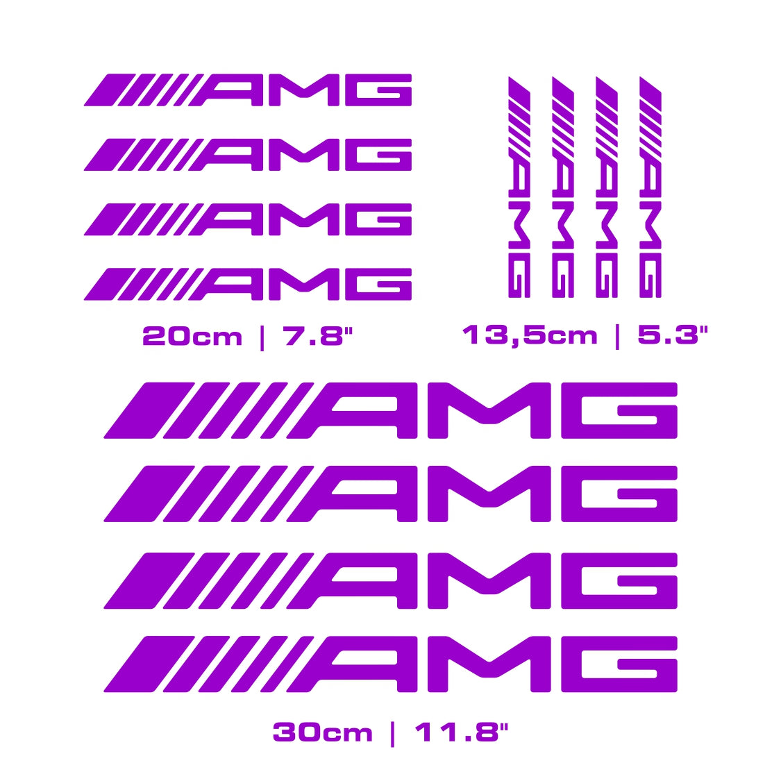 Set 12 Pcs AMG Sticker Decals | Mercedes Benz AMG Decal Racing Sport Sticker Emblem Logo Decor