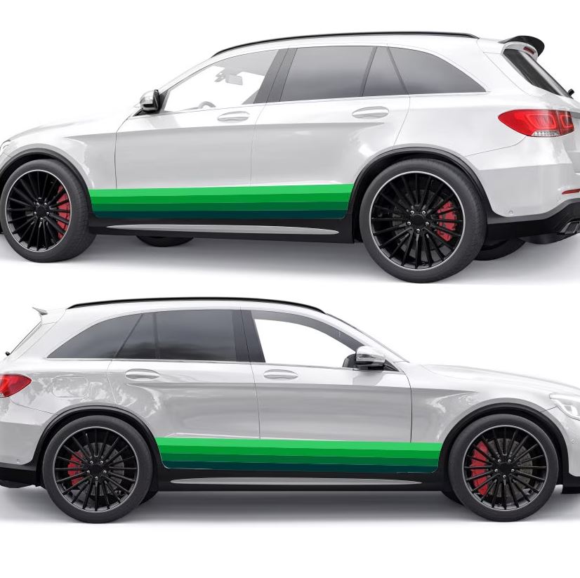 4 Styles Retro Graphics Stripes Decals both sides for Car, Vans and Caravan | Car Van Both Sides Decor | Off Road Graphic Sticker Truck