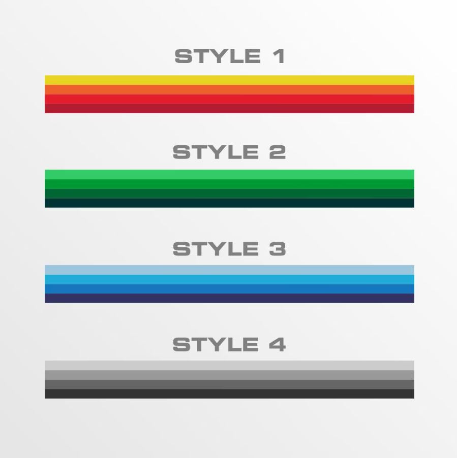 4 Styles Retro Graphics Stripes Decals both sides for Car, Vans and Caravan