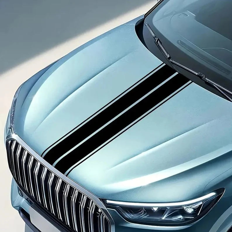 Set Car Hood Stripe Sticker Auto Racing Body Side Stripe Decal Skirt Roof Hood Bumper Stripe Decal Vinyl Modified Stripe Decal Decoration