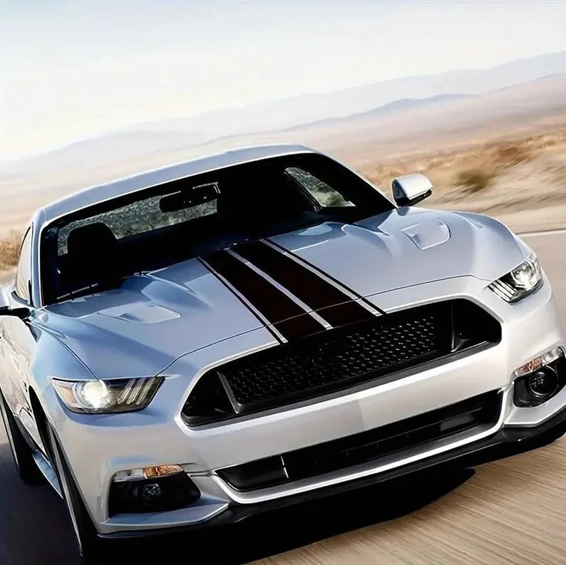 Set Car Hood Stripe Sticker Auto Racing Body Side Stripe Decal Skirt Roof Hood Bumper Stripe Decal Vinyl Modified Stripe Decal Decoration