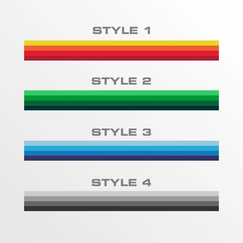 4 Styles Retro Style Graphics Stripes Car, Vans and Caravan Decals for Both Sides, Motorhome Decor | Off Road Graphic Sticker Big Trucks