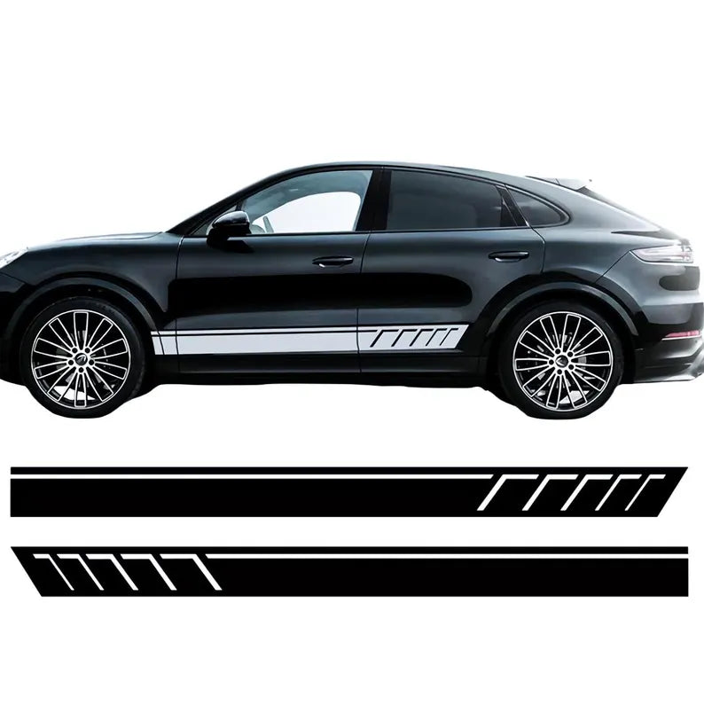 Graphic Set 1 Pair Side Skirt StripeCar Decals | Vehicle Cars Van Universal Stripe Decals Graphics Vinyl Door Side adhesives vinyl wrap