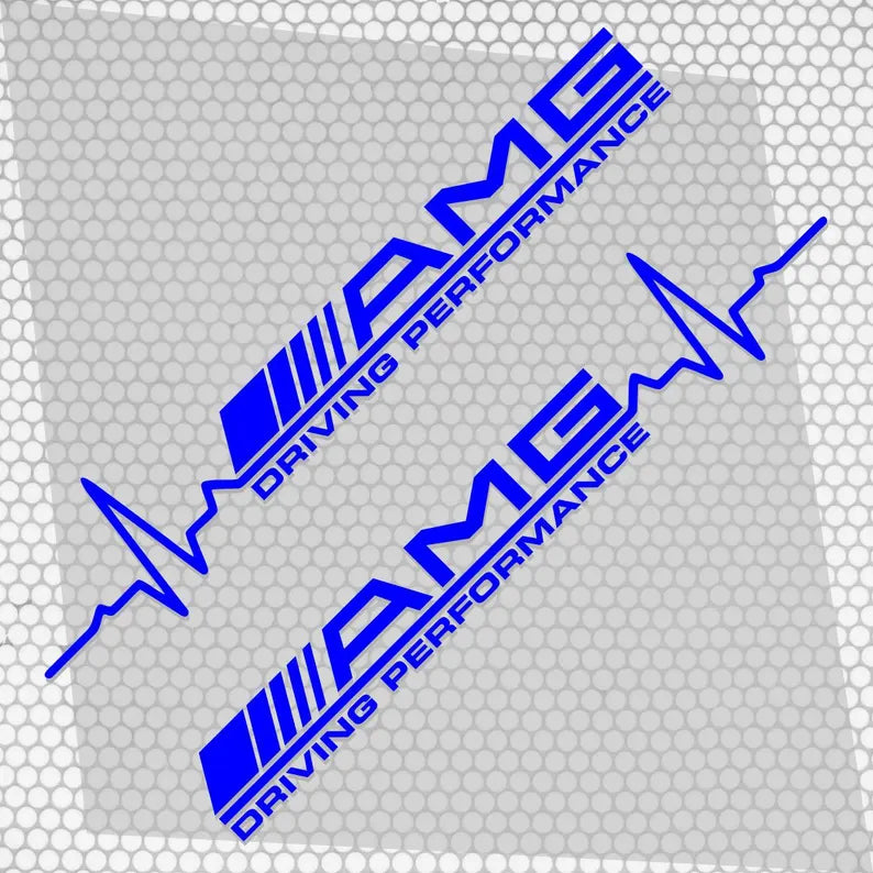 Kit 2 Pcs AMG Driving Performance Both Sides Graphics Emblem Decal Sticker | Mercedes Side Doors Adhesives cut vinyl set decor AMG Lovers