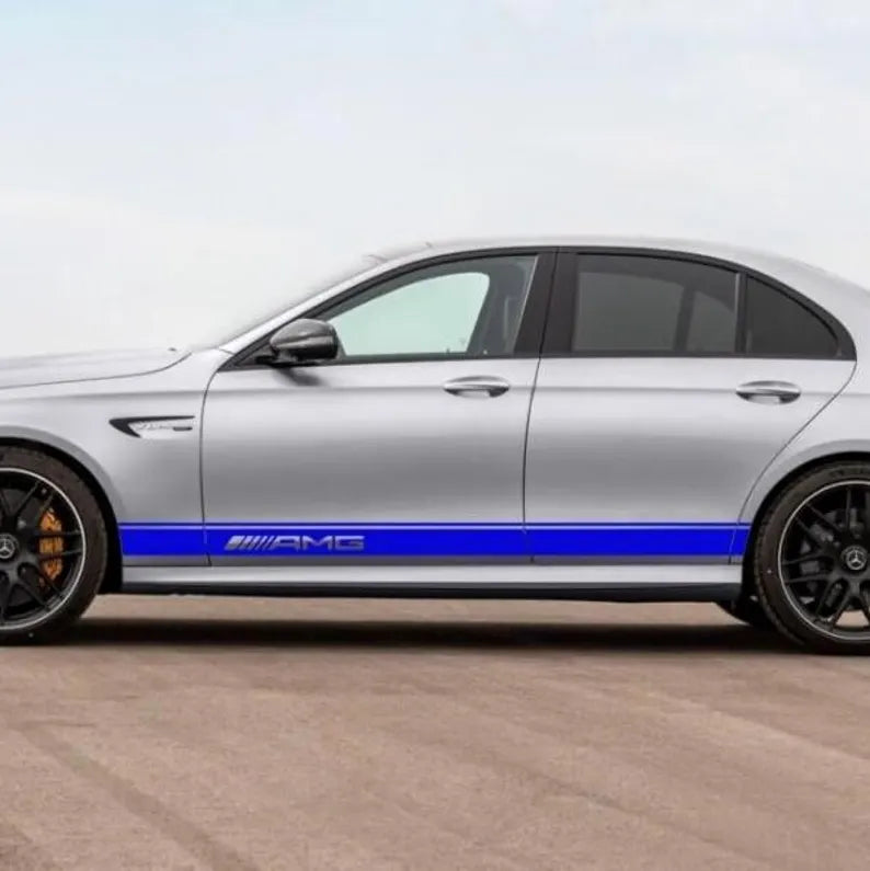 Set 2 Pcs Mercedes AMG Car Stripes. Both sides Premium Stripes Decal Graphics Car, SUV, Van and truck decor | Custom Car Stripes accessories