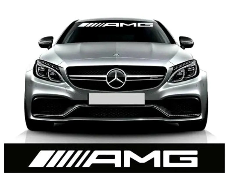 AMG Windshield Sunstrip Graphics with logo Sticker Banner Decal Rally Window Graphic | Vinyl Banner Motorsport Emblem Decor Kit for window