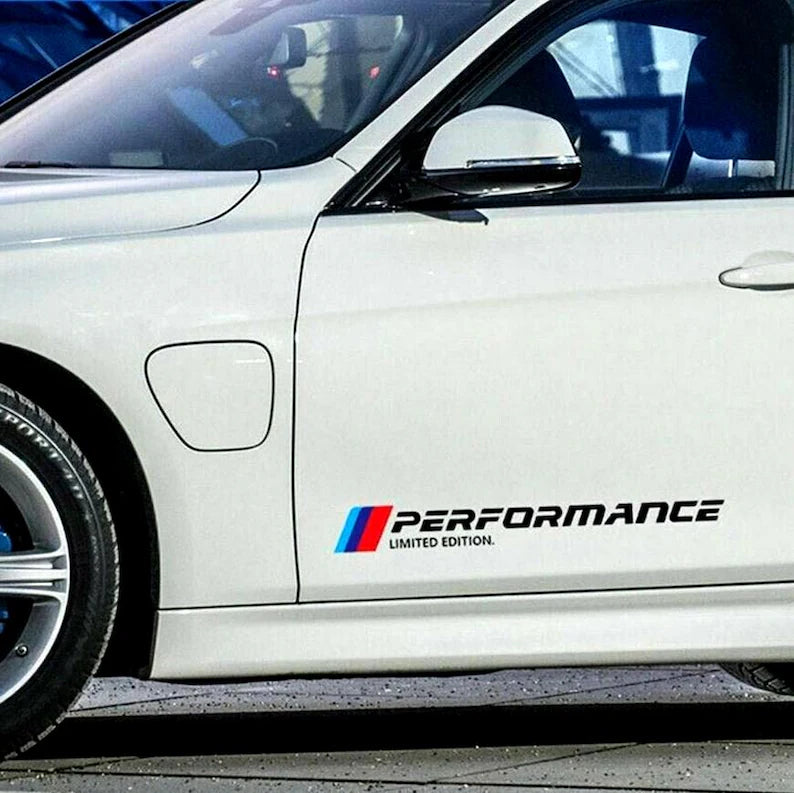 2 Pcs Emblem M Performance Limited Edition Graphic Set | Side Door Reflective Vinyl Adhesive Sticker for BMW | Sport vinyl decal graphics