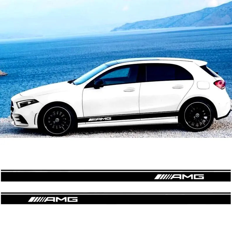 Set 2 Pcs Mercedes AMG Car Stripes. Both sides Premium Stripes Decal Graphics Car, SUV, Van and truck decor | Custom Car Stripes accessories