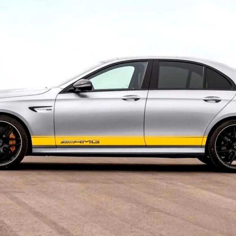 Set 2 Pcs Mercedes AMG Car Stripes. Both sides Premium Stripes Decal Graphics Car, SUV, Van and truck decor | Custom Car Stripes accessories