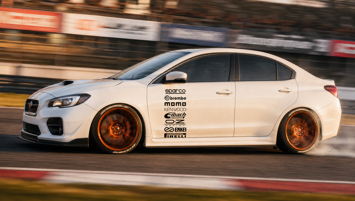 Set Cut Emblem Graphic Sponsor Stickes Racing Brand Decals