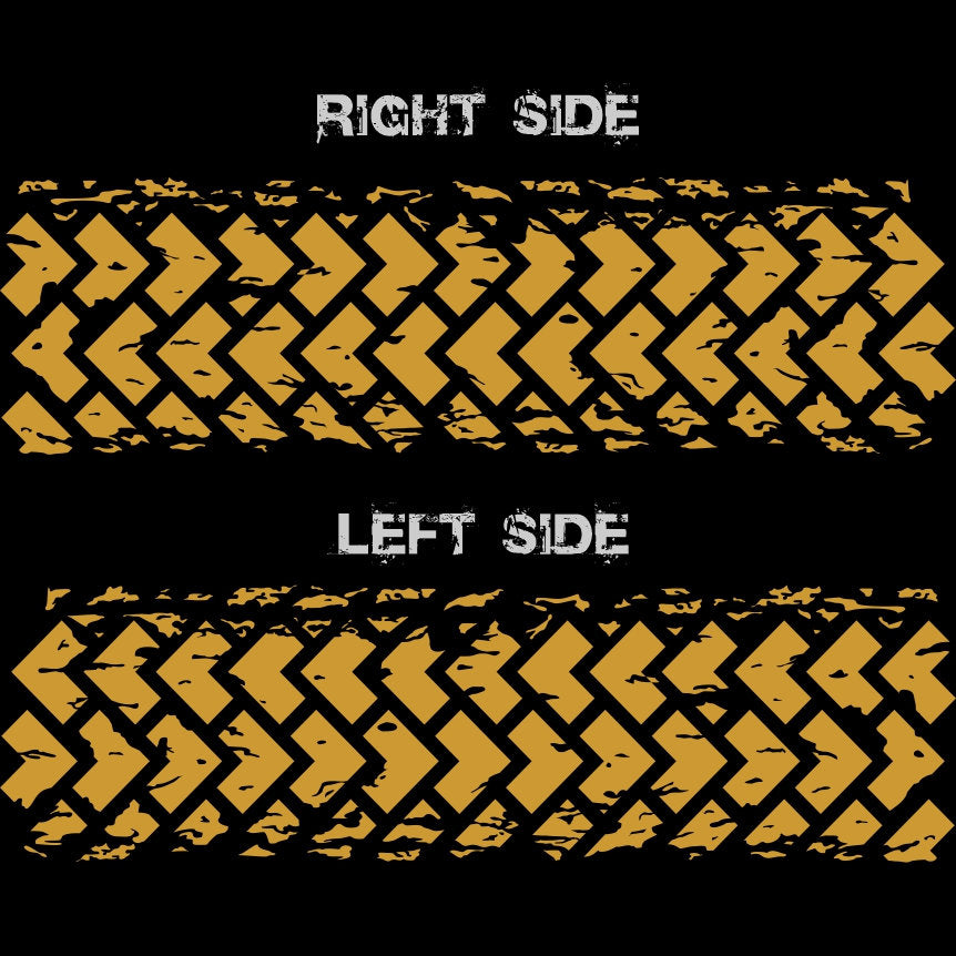 Kit 2 Pcs Factory Crafts Tire Tracks Side Graphics Compatible