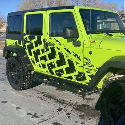 Kit 2 Stück Factory Crafts Reifenspuren Seitengrafiken Kompatibel mit jedem Offroad- und 4x4-Motorsport