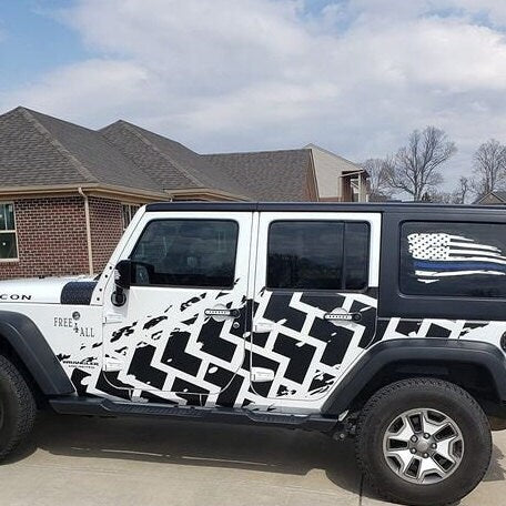 Kit 2 Stück Factory Crafts Reifenspuren Seitengrafiken Kompatibel mit jedem Offroad- und 4x4-Motorsport