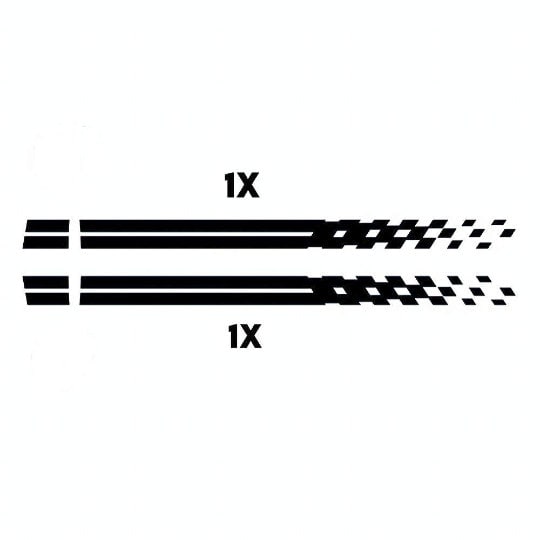 Set 2 Pcs Racing Squares Car Stripes sticker sport racing decals for Left and Right Side