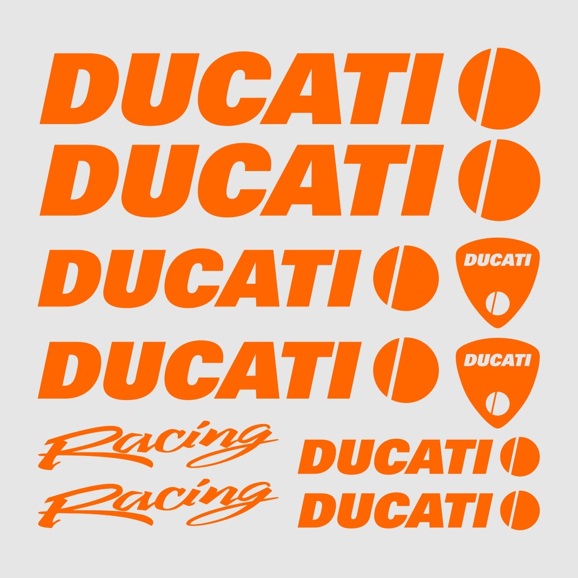10X Set Ducati Racing Decal Stickers kit