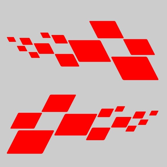 Set mit 2 Stück Auto-Rennflagge, Auto-Aufkleber, Dekor, kariert, Auto-Sport, für die linke und rechte Seite