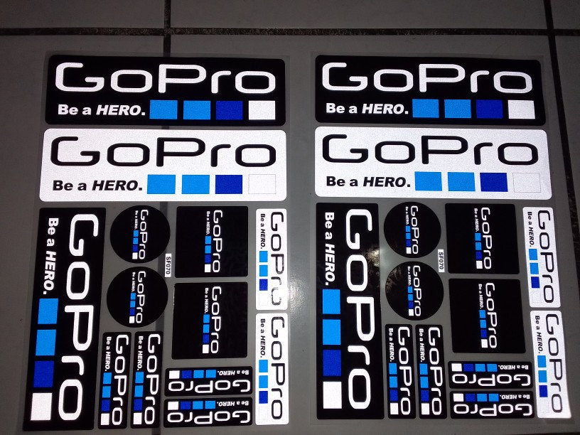 Kit 13 Pcs GoPro Logo Stickers