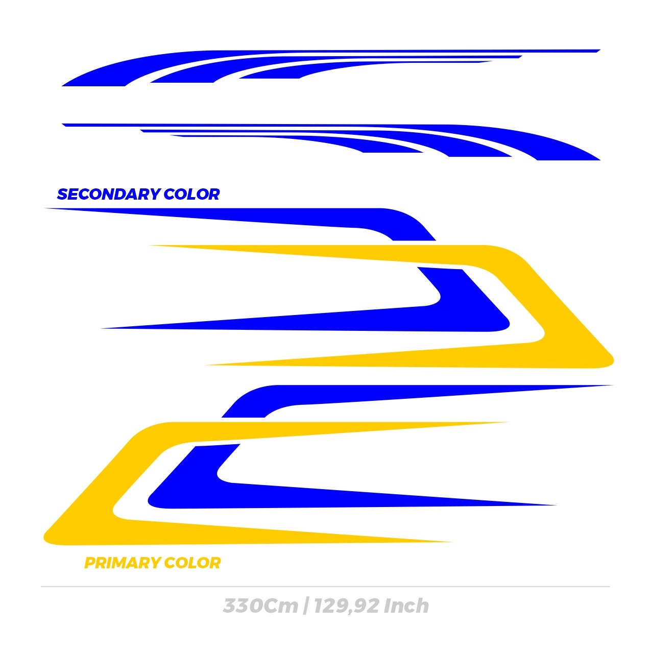 Kit 2 Big Pcs Nanny Car RV Full Body DIY Car Sticker Long Stripe Vinyl Sticker Universal Styling Cool Car Sticker Waterproof Sticker